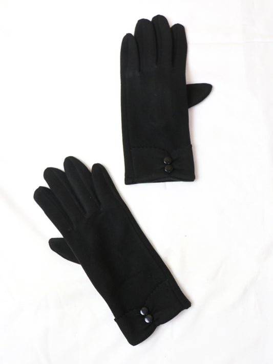 Black Women's Winter Gloves / Girls Winter Gloves / Full Finger Gloves WG03