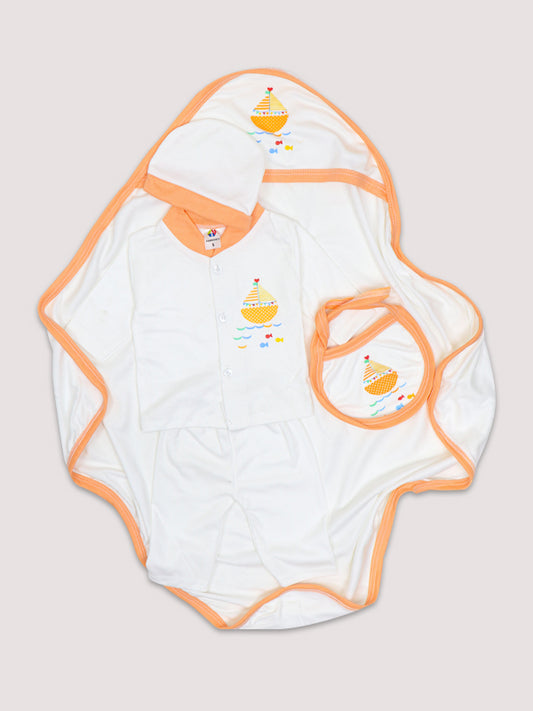 HG Newborn 5Pcs Gift Set 0Mth - 3Mth Printed Ship Light Peach