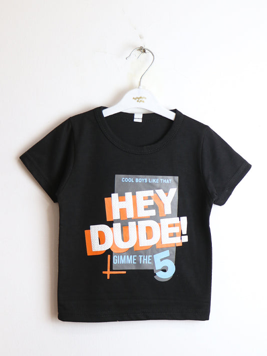 ATT Boys T-Shirt 1 Yrs - 4 Yrs Dude Black