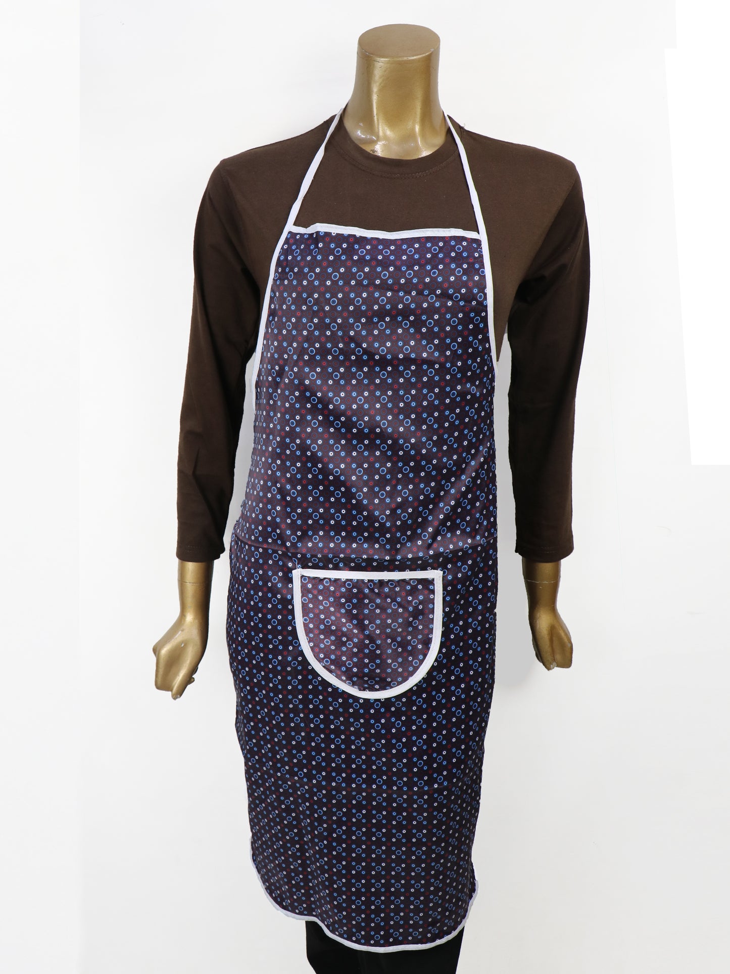 Black Printed Kitchen Cooking Apron With Front-Pocket KA10