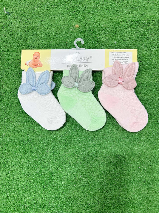 0Mth - 12Mth Pack of 3 Socks For Newborn KS28
