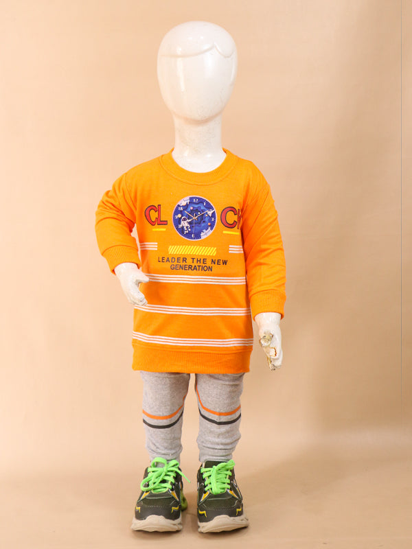 2Yr - 5Yrs Clock Orange Suit For Kids NJ BS75