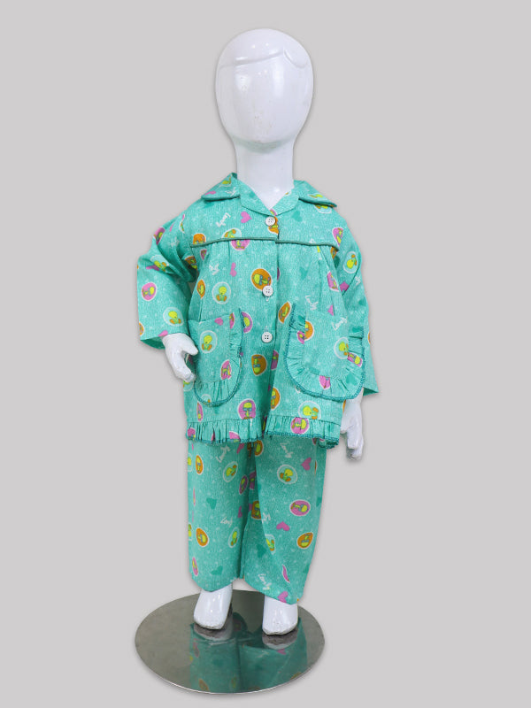 NG Kids Cotton Night Suit 1Yr - 5Yrs 05 Green