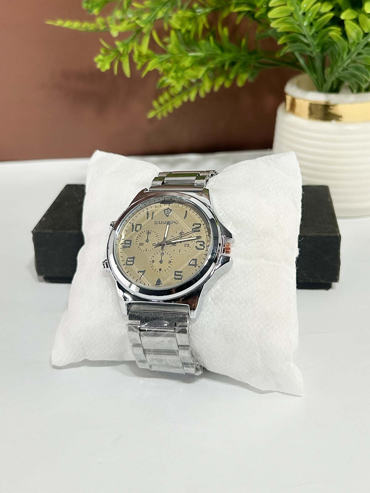 Silver Stainless Steel Watch For Men MW213