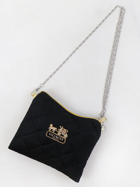 Stylish Velvet Handbag For Women's COACH Black 10