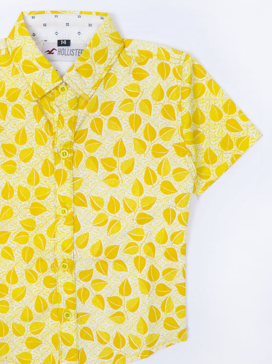 Boys Casual Shirt 1Yr - 2Yr Yellow Leaf