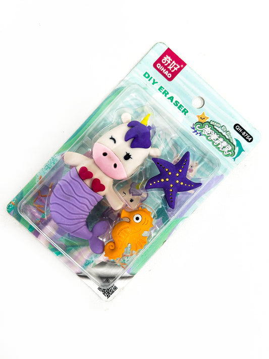 Pack of 3 Sea Creature Shaped Erasers STA66