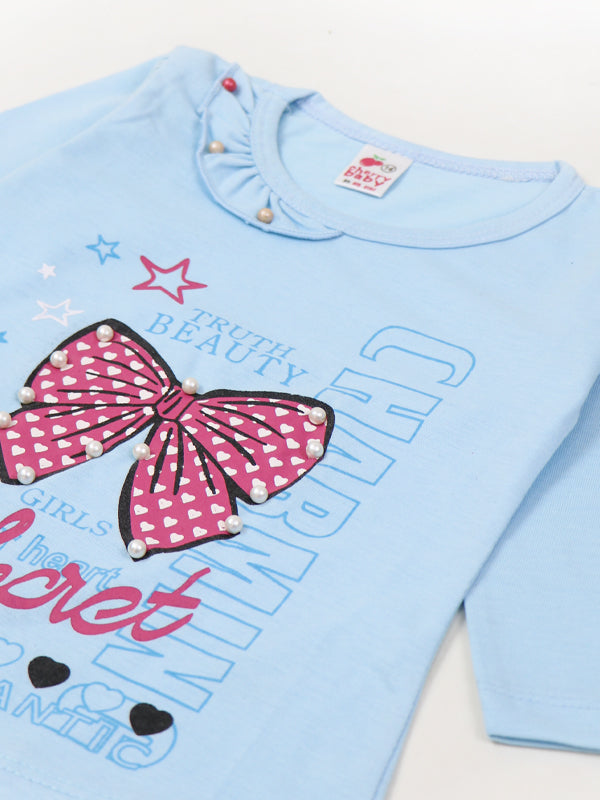 GTS05 MZ Girls T-Shirt 1 Yrs - 4 Yrs Charming Light Blue