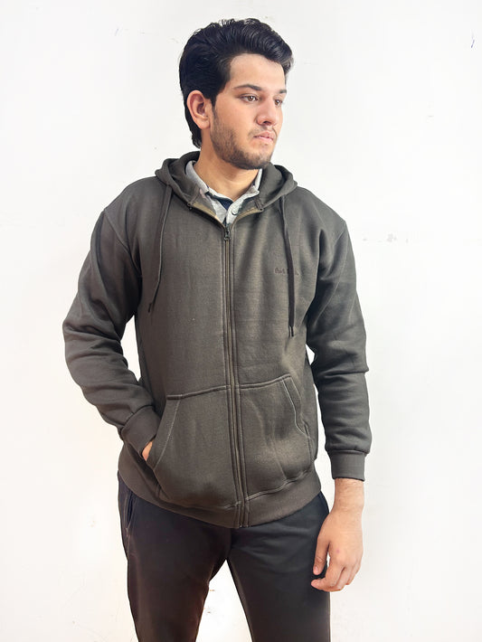 Dark Grey Zipper Hoodie For Men MG MH24