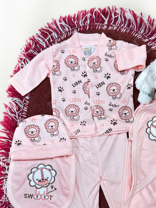 0Mth - 3Mth Sweet Lion 5Pcs Gift Set For Newborn HG NBGS233