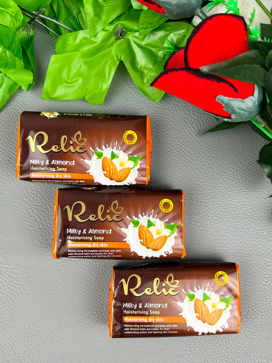 Pack of 3 Relic Milky & Almond Beauty Soap