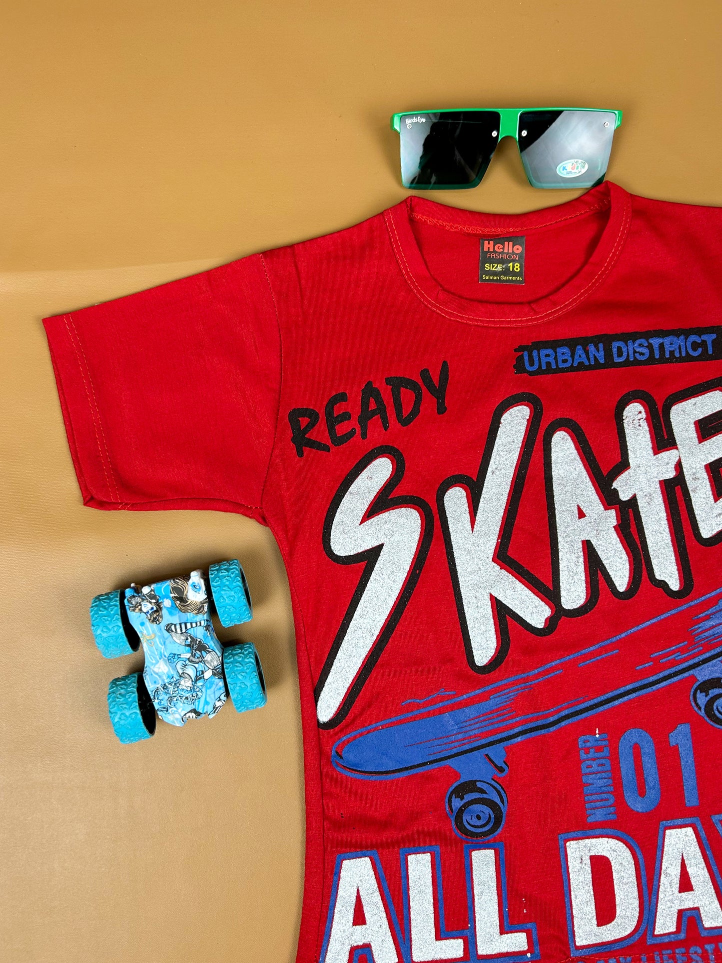 4Yrs - 9Yrs Skate Red T-Shirt For Boys BTS32