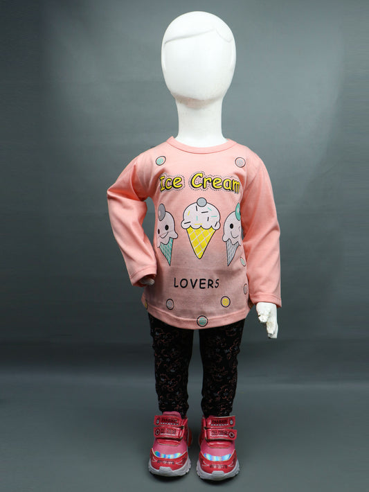 1Yr - 4Yrs Ice Cream Light Peach Suit For Girls RZ GS93