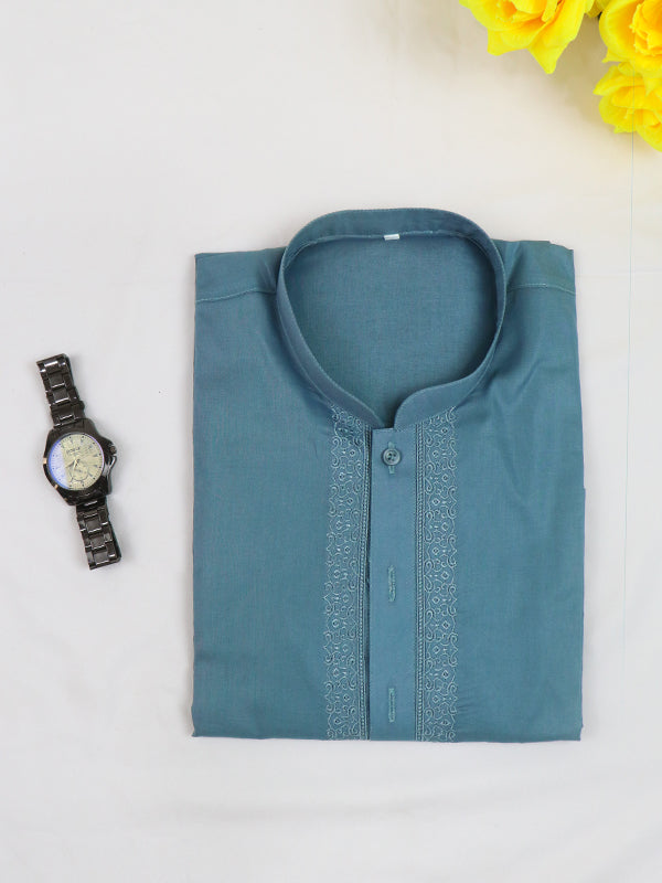 G Blue 100% Cotton Kurta for Men M.A MK03