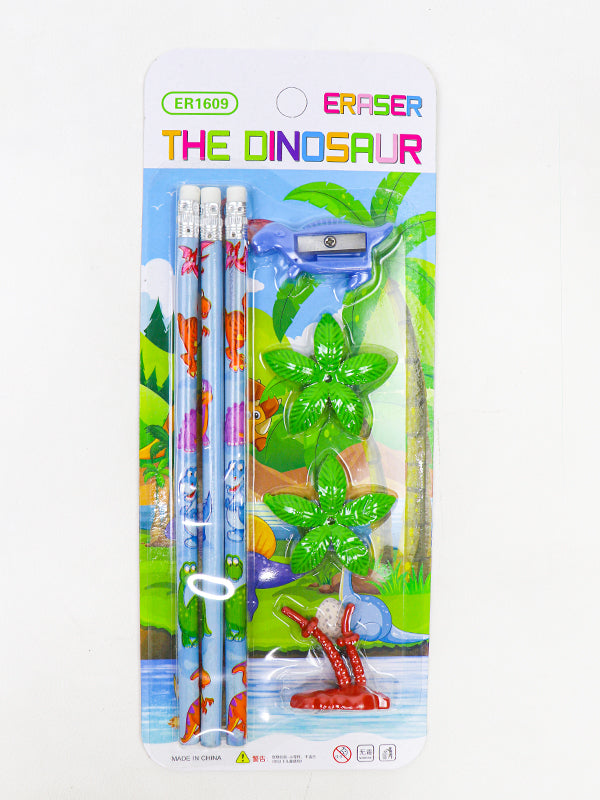 Kids Dinosaur Eraser Pencil Set