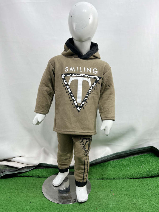 2Yr - 5Yrs Fleece T Brown Suit For Kids SH BS556