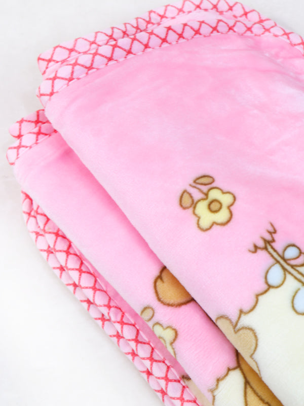 NBHB06 BB Newborn Hooded Blanket Bear Pink