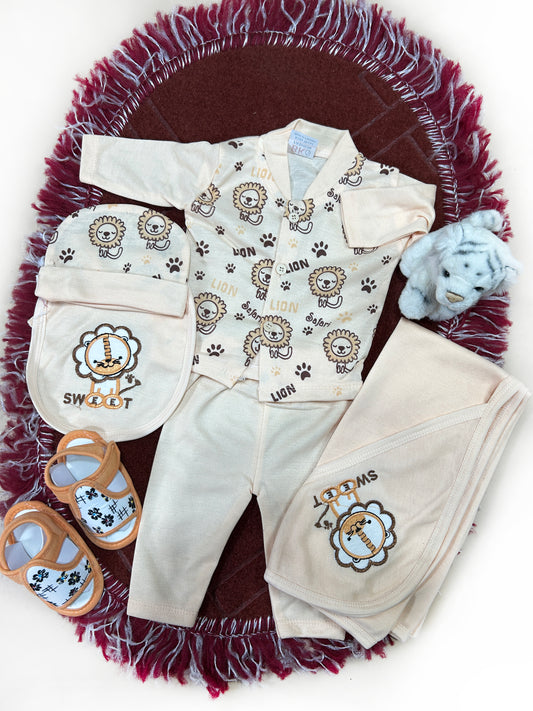 0Mth - 3Mth Sweet Lion 5Pcs Gift Set For Newborn HG NBGS232
