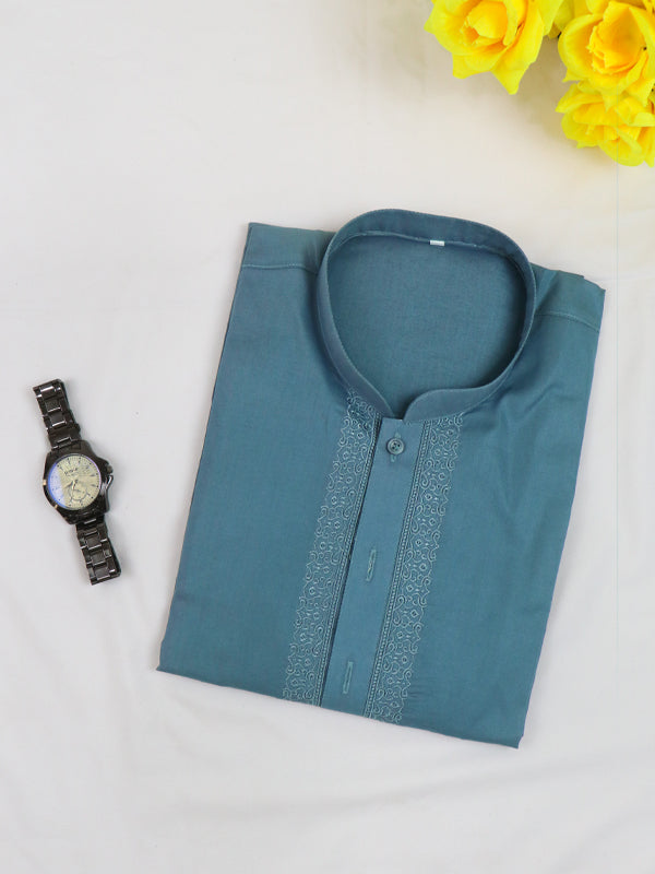 G Blue 100% Cotton Kurta for Men M.A MK03