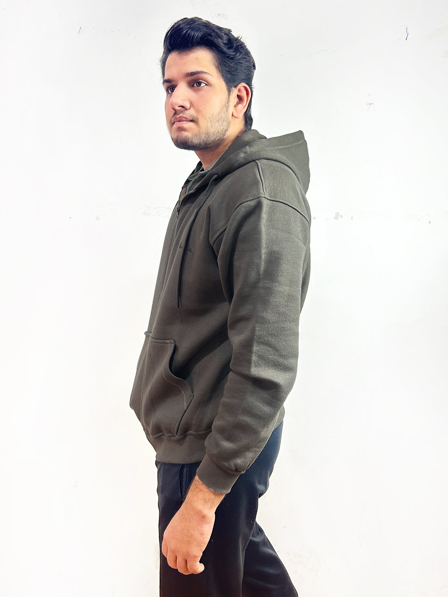 Dark Grey Zipper Hoodie For Men MG MH24