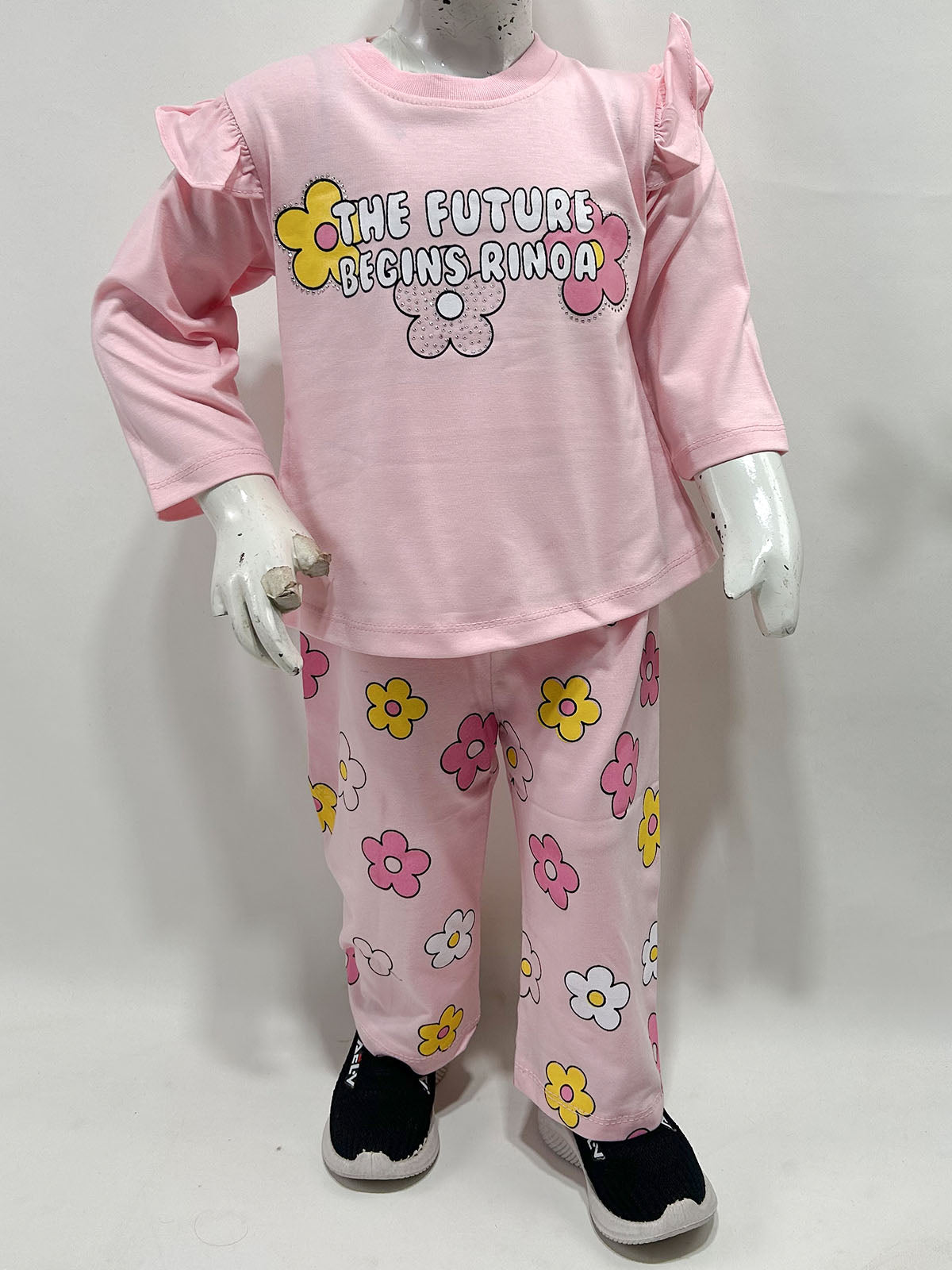 1Yr - 4Yrs Pink Flower Suit For Girls GS588