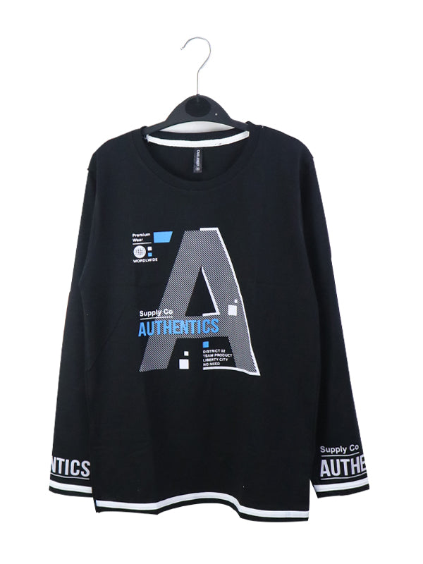 ATT Boys T-Shirt 13 Yrs - 17 Yrs Authentics Black