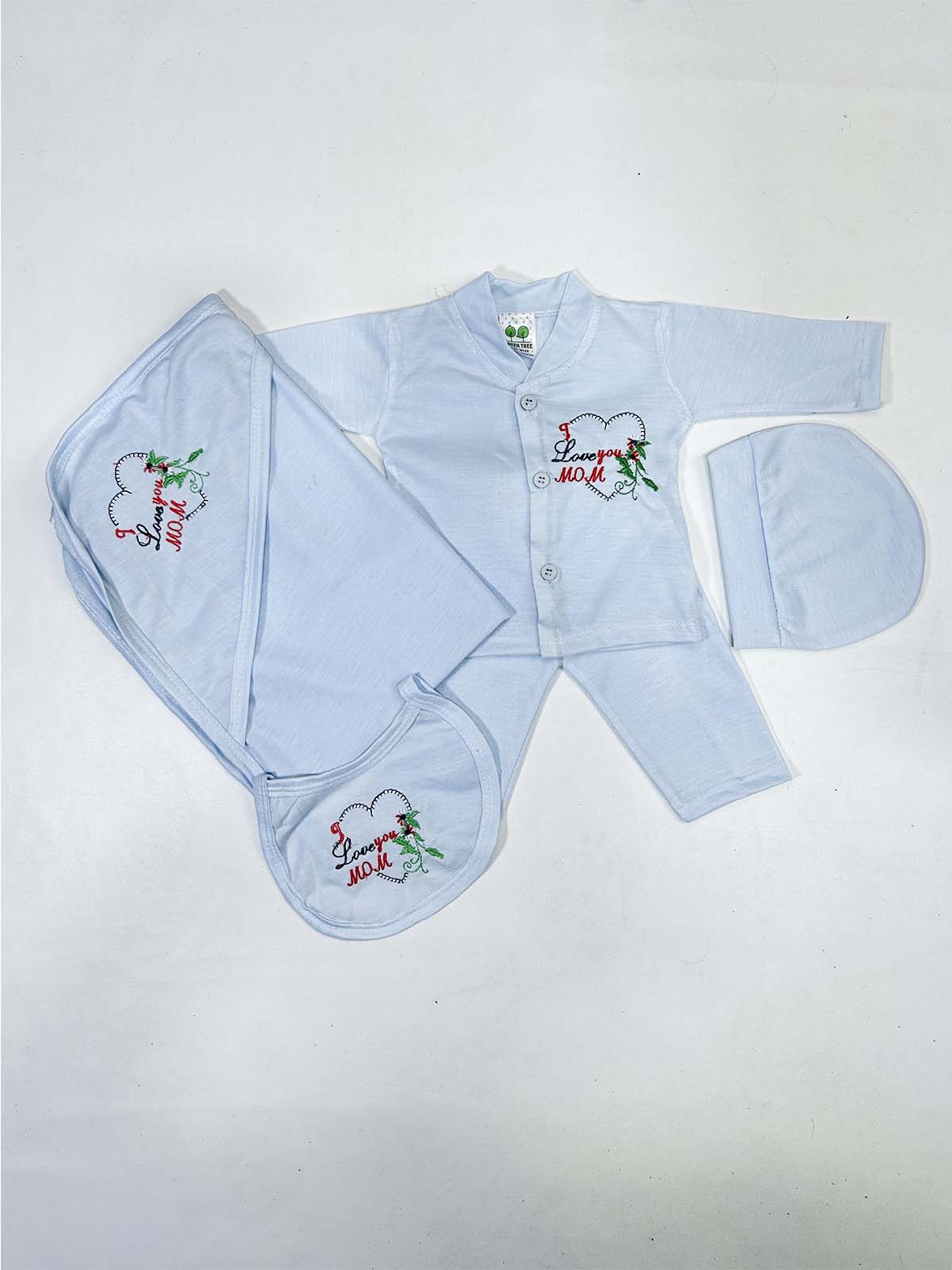 0Mth - 3Mth Blue 5Pcs Gift Set For Newborn HG NBGS257