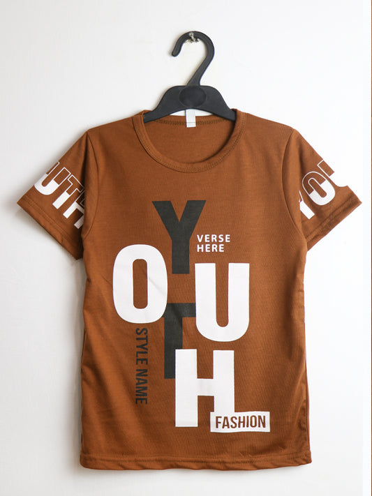 ATT Boys T-Shirt 5 Yrs - 10 Yrs Youth Brown