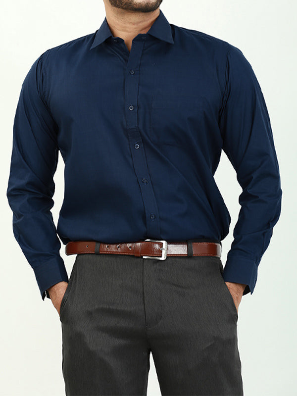 Formal Dress Shirt for Men Classic Blue