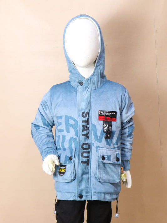 3Yrs - 8Yrs Stay Blue Hooded Jacket For Boys AJ KJ06