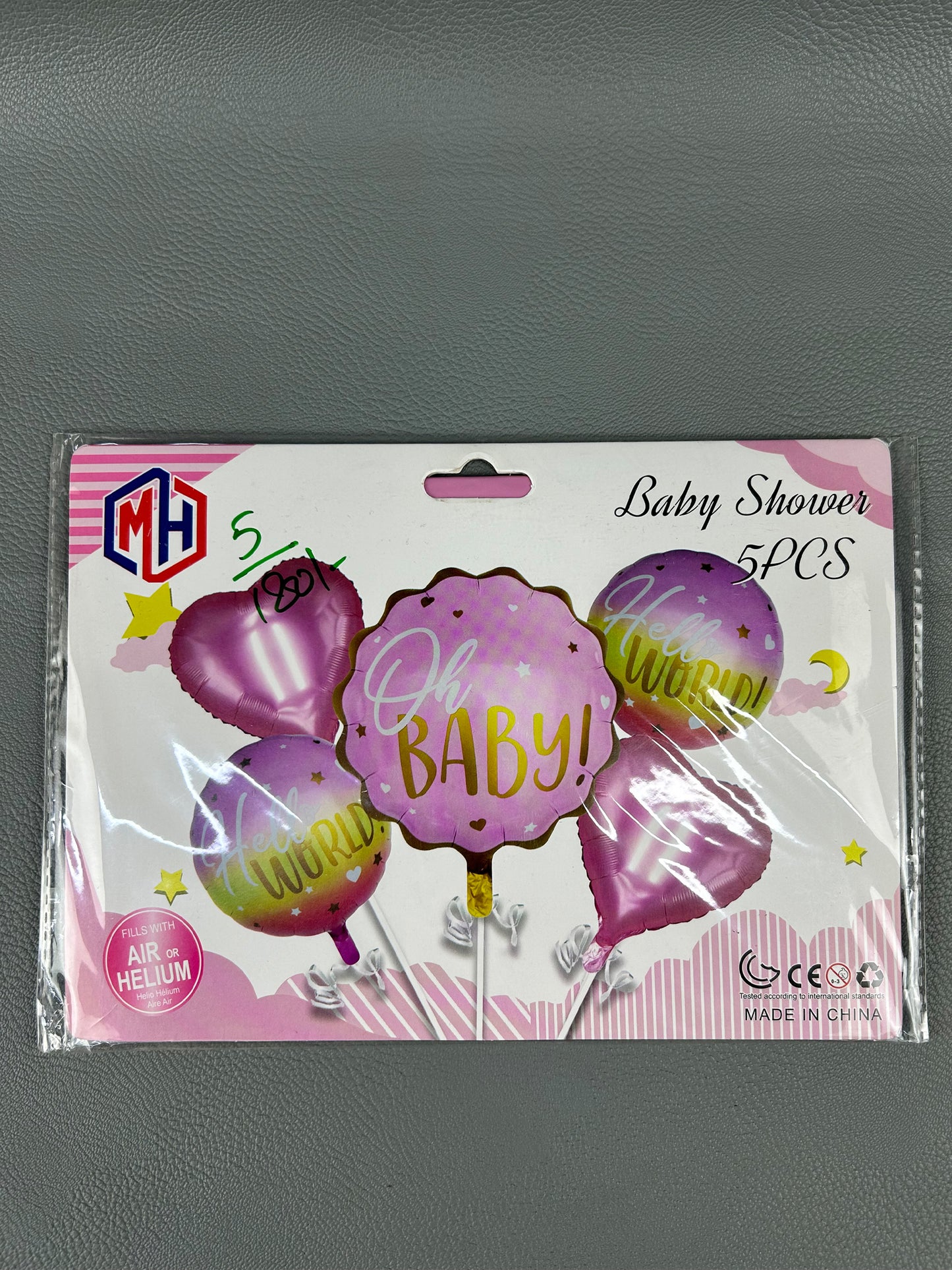 Pack Of 5Pcs Pink Oh Baby Party Balloons Set BP57