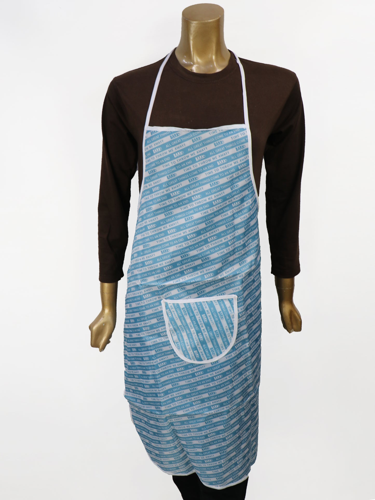 White Printed Kitchen Cooking Apron With Front-Pocket KA11