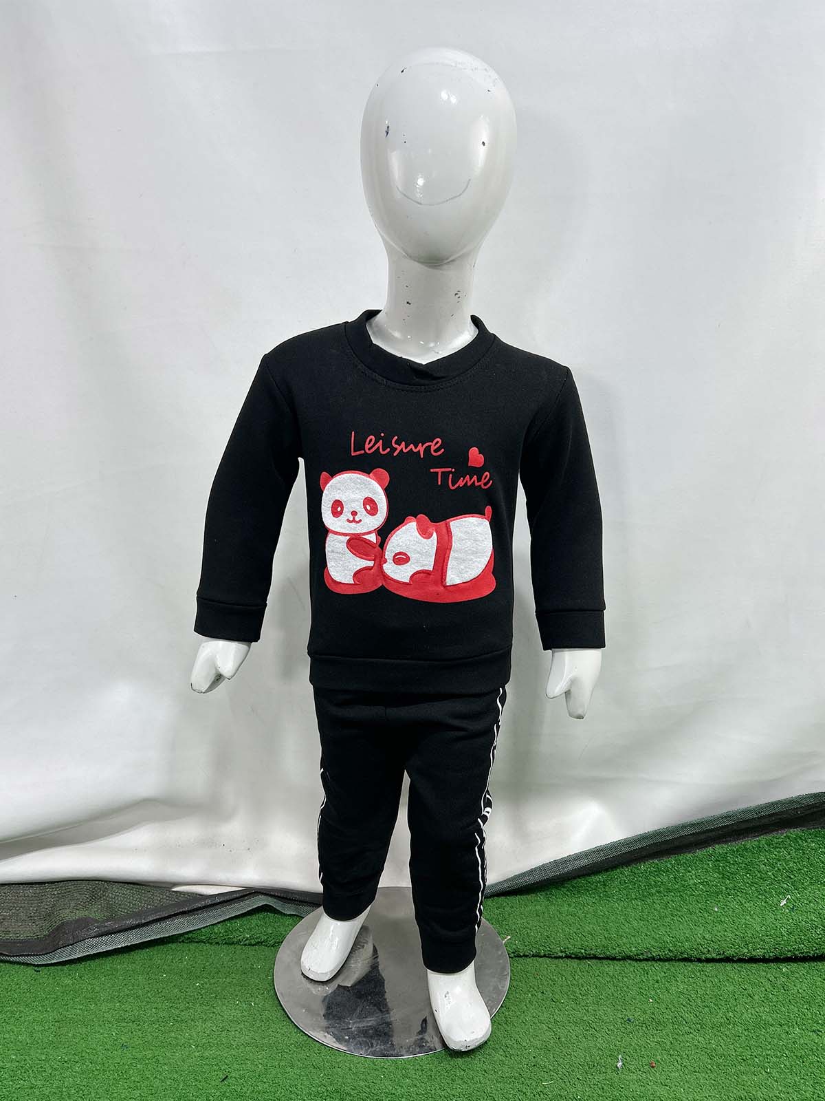 1Yr - 4Yrs Fleece Panda Black Suit For Kids SF BS563
