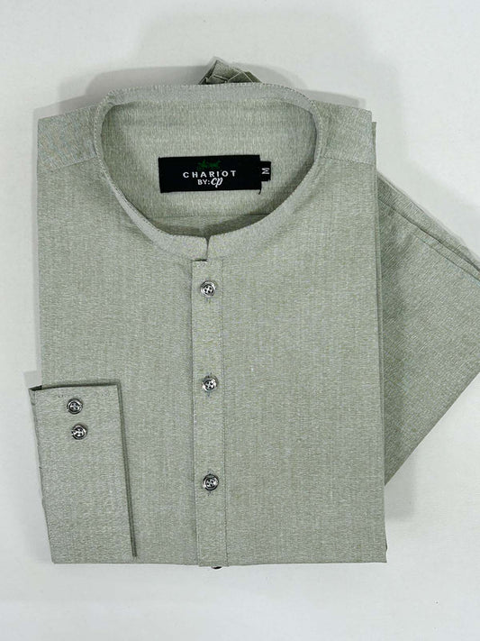 P875-2 Light Green Stitched Kurta Pajama Suit For Men MSK292