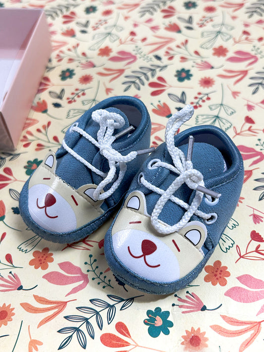 Grey Blue Bootie For Newborn NB98