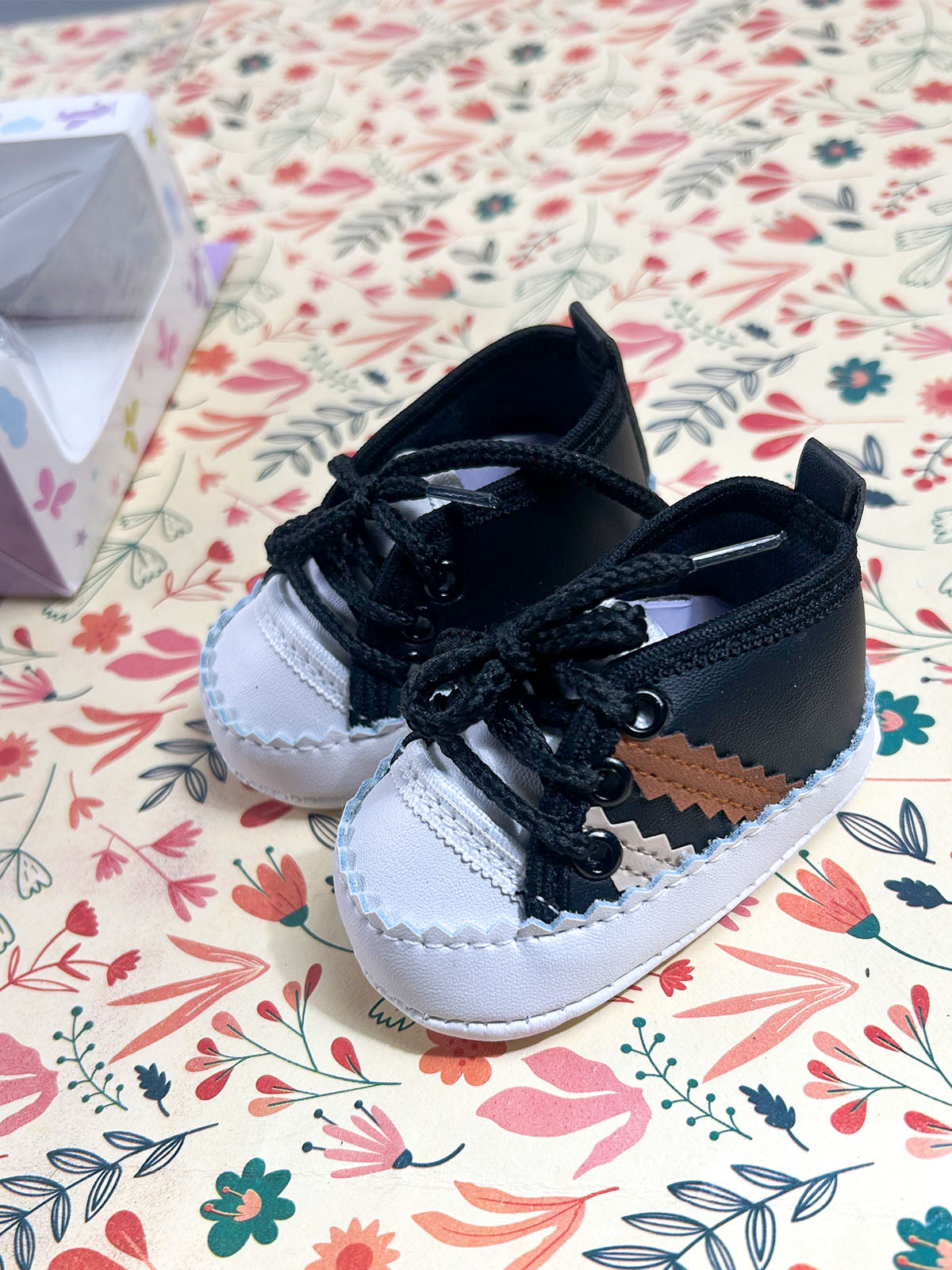 Black Sneaker Bootie For Newborn NB104