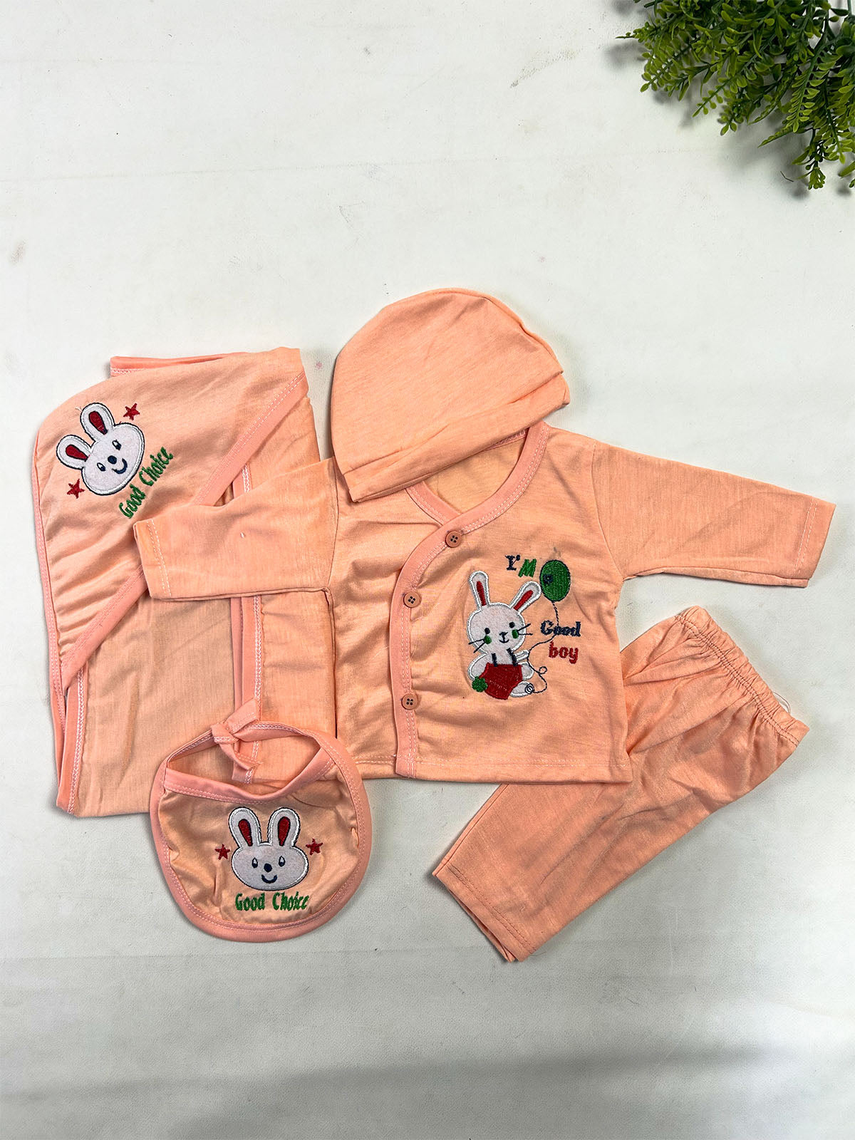 0Mth - 3Mth Good Boy Peach 5Pcs Gift Set For Newborn NBGS440