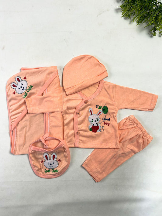 0Mth - 3Mth Good Boy Peach 5Pcs Gift Set For Newborn NBGS440