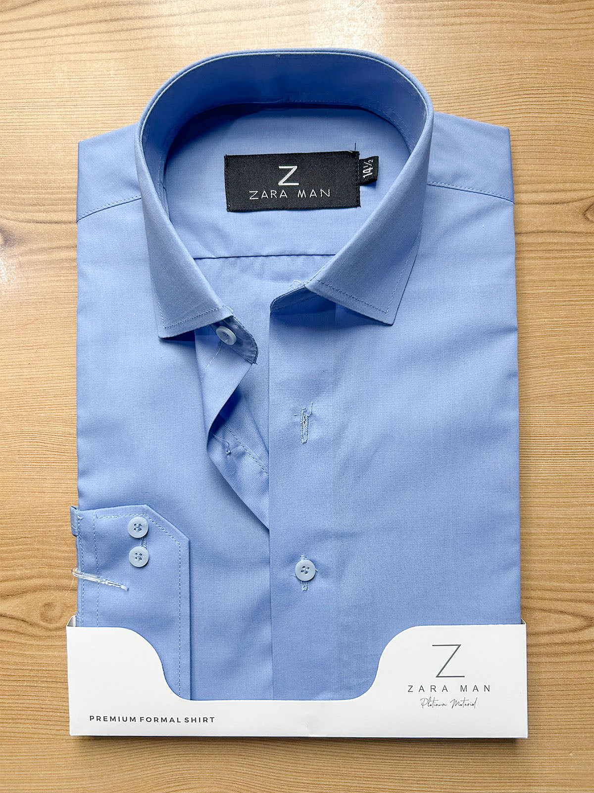 MFS728 100% Cotton Powder Blue Formal Dress Shirt For Men