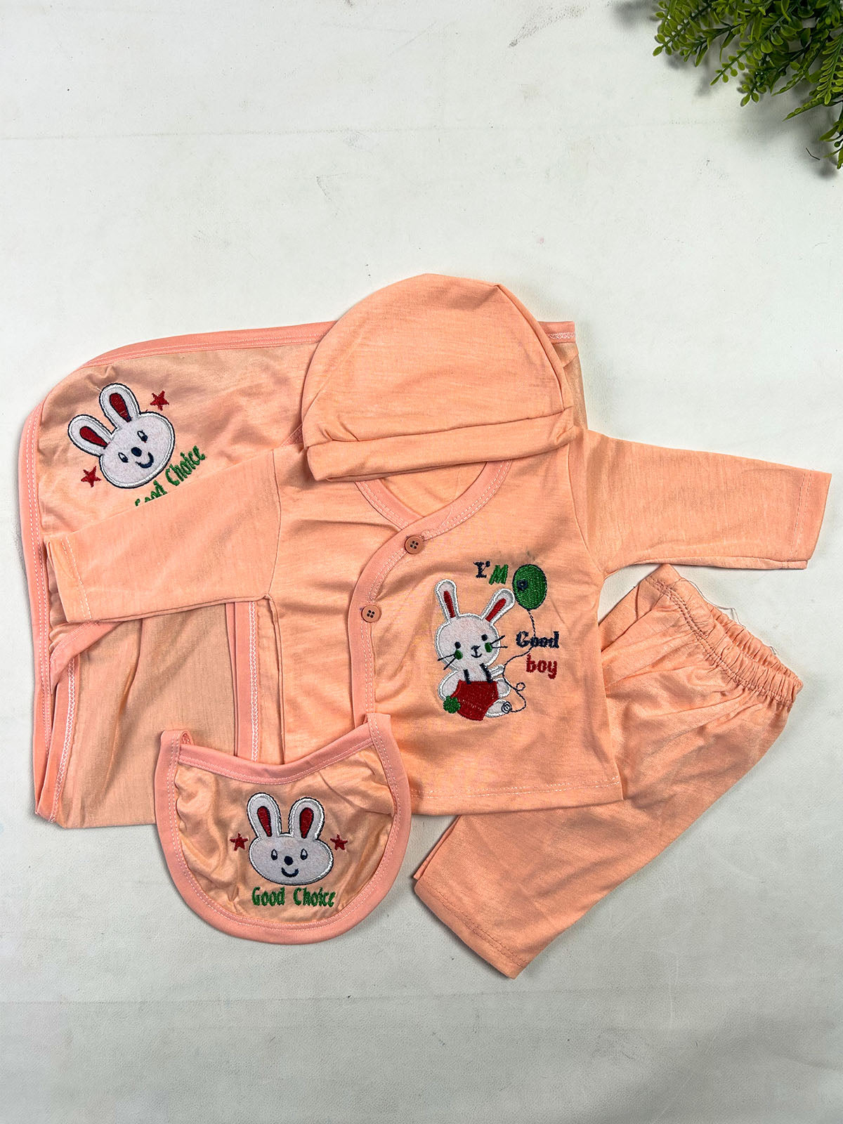 0Mth - 3Mth Good Boy Peach 5Pcs Gift Set For Newborn NBGS440