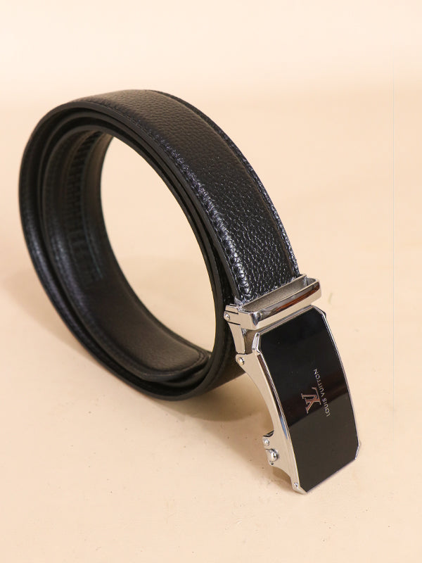 Black Faux Leather Belt For Men's MB20