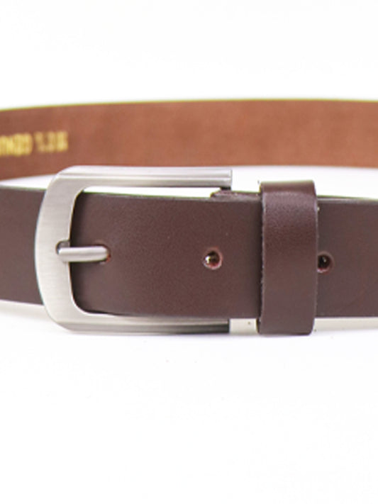 Brown Leather Slim Belt
