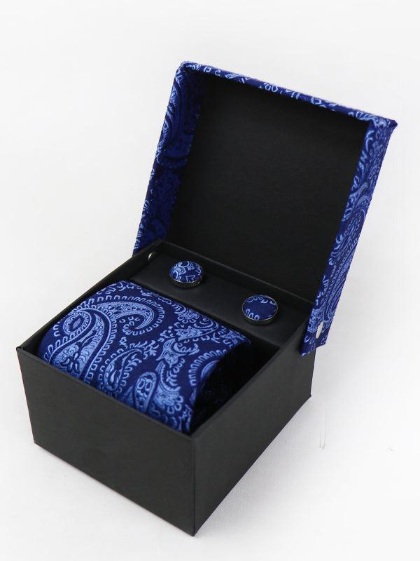 TBS18 3Pcs Tie Gift Box Tie Cuff-Link Pocket Square