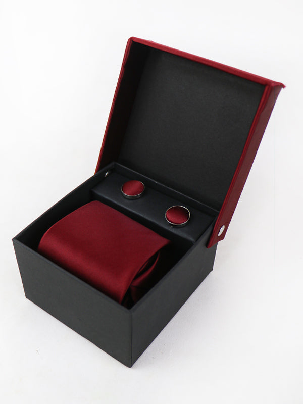 TBS47 3Pcs Tie Gift Box Tie Cuff-Link Pocket Square