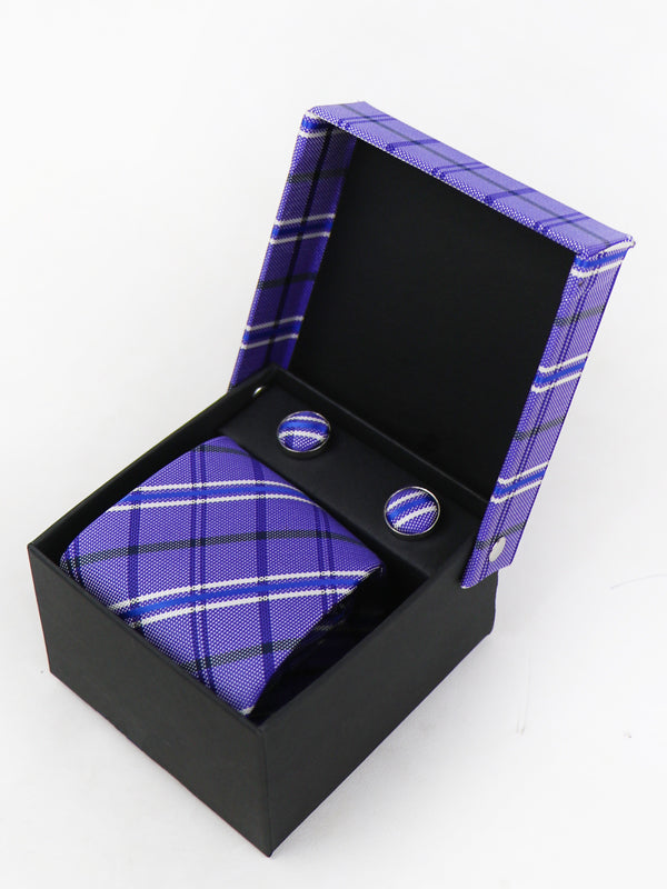 TBS11 3Pcs Tie Gift Box Tie Cuff-Link Pocket Square