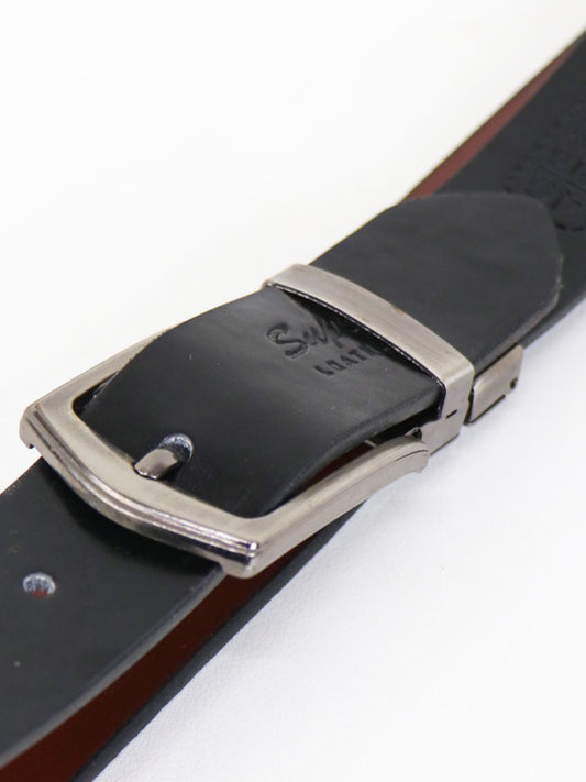 2 in 1 Brown & Black Faux Leather Belt for Men