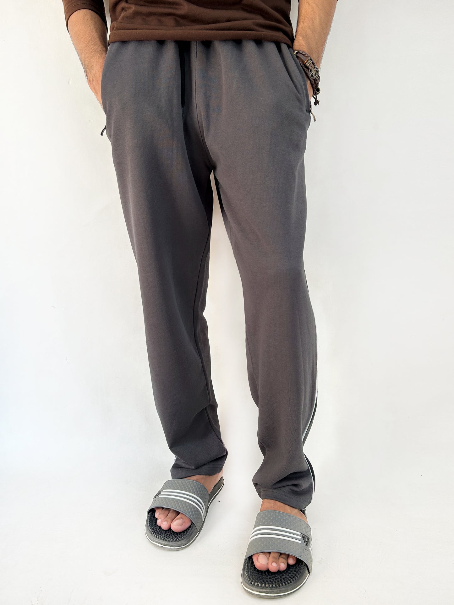 Dark Grey Plain Trouser For Men's MT92