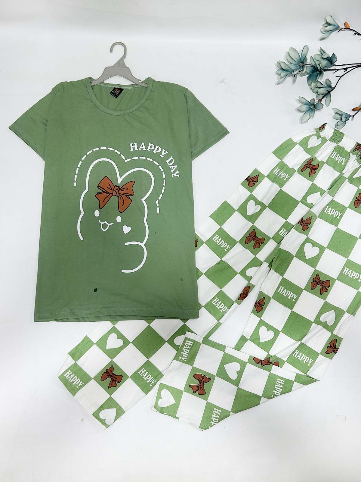 Green Night Suit For Womens / Girls TB WNS53