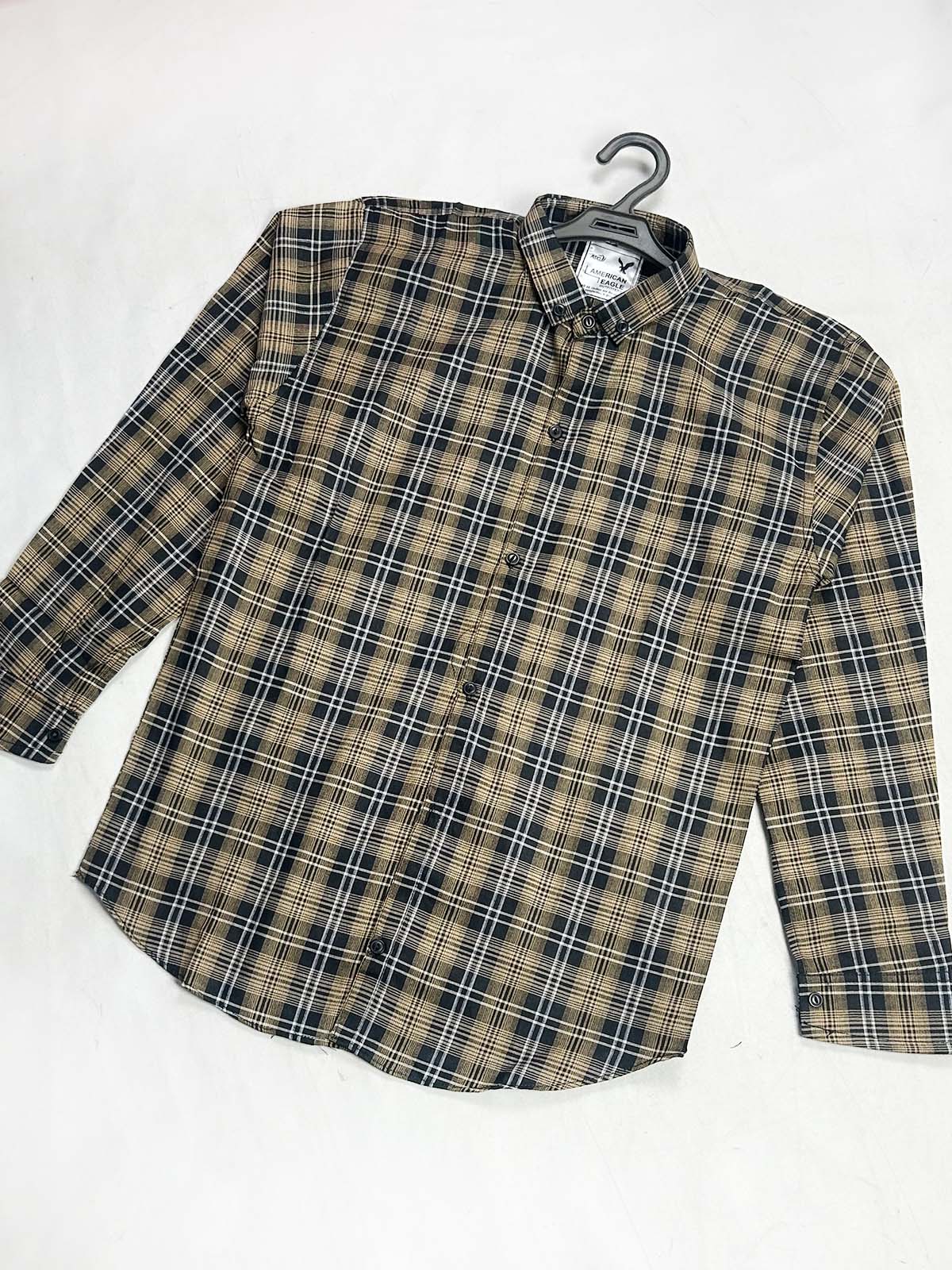 Brown Checks Casual Shirt For Men MCS142