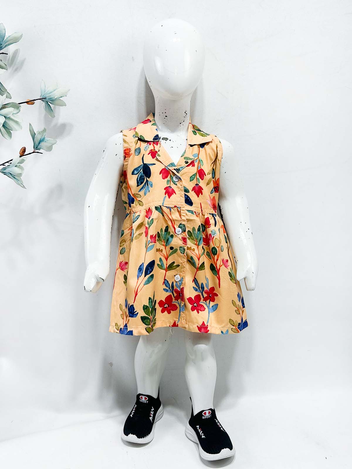 1Yr - 9Yrs Orange Frock For Girls NG GF47